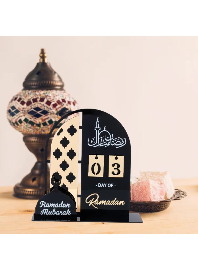 Acrylic Mirror Desktop Countdown Ornament, Holiday Scene Decoration, Desktop Calendar Standee - Image 2